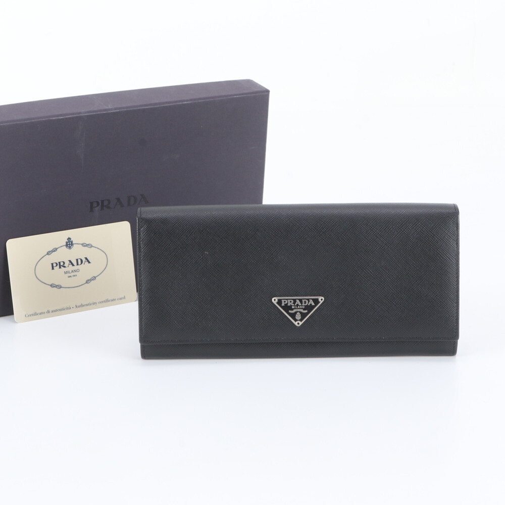 Prada Saffiano Leather Long Wallet with Triangle Logo (M201A) - Men's
